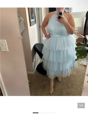 Tulle powder blue dress